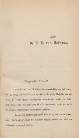 Aan Dr. W. R. van Hoevell