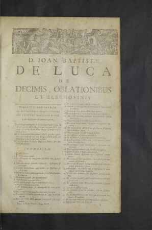 De decimis, oblationibus et eleemosinis.