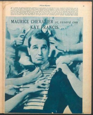 Maurice Chevalier se casará con Kay Francis [Fotografía]
