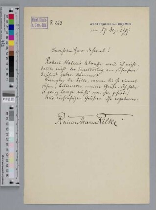 Brief an Richard Dehmel