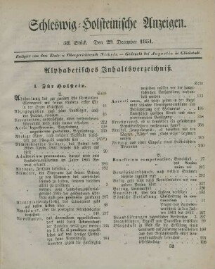 Alphabetisches Inhaltsverzeichniß