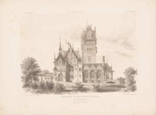 Jagdschloss für den Grafen von Renard: Ansicht (aus: Architektonisches Skizzenbuch, H. 128/5, 1874)