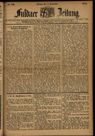Ausgabe vom Freitag, den 04. September 1885.