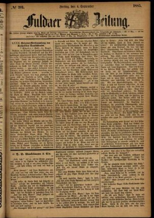 Ausgabe vom Freitag, den 04. September 1885.