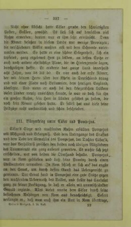 111. Bürgerkrieg unter Cäsar und Pompejus