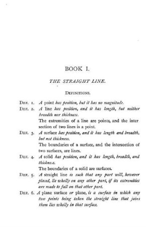 Book I -II. The Straight Line. Equality of Areas.