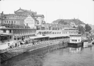 Helbigs Etablissement : Dresden, Helbigs Etablissement mit Anlegestelle, Elbseite
