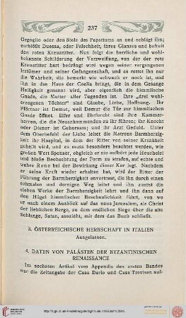 4. Daten von Palästen der byzantinischen Renaissance