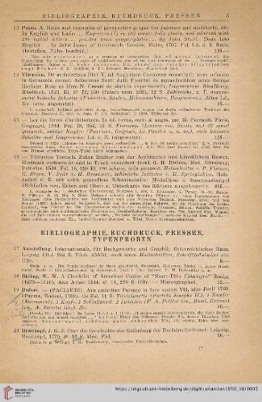 Bibliographie, Buchdruck, Pressen (Nr. 17 - 42)