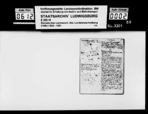 Notizen von einer Reise ins Oberamt und fragmentarisches Konzept zur OAB, von Johann Daniel Georg Memminger