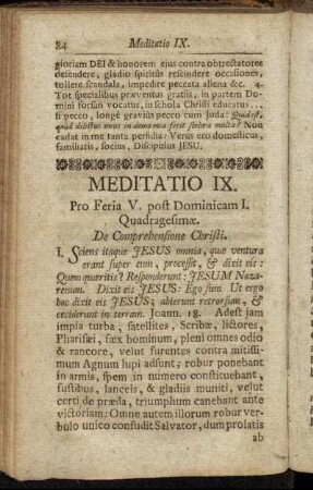 Meditatio IX. Pro Feria V. post Dominicam I. Quadragesimæ. - Meditatio X. Pro Feri VI. post dominicam I. Quadragesimæ.