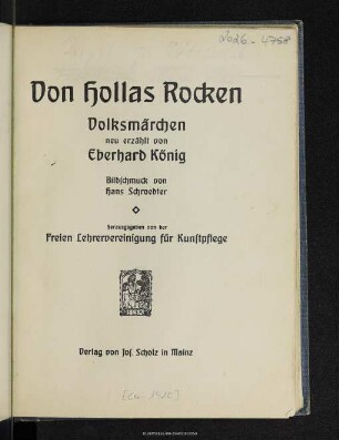 Von Hollas Rocken : Volksmärchen