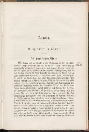 Anhang. Vierzehnter Abschnitt. Die nachbildenden Künste.