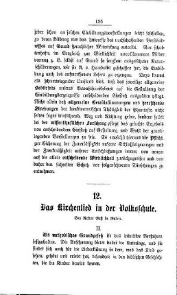Das Kirchenlied in der Volksschule