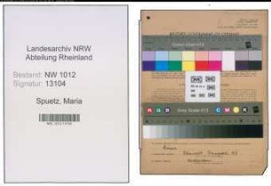 Entnazifizierung Maria Spuetz , geb. 11.08.1905 (Rendantin)