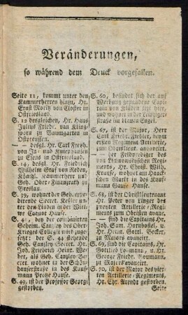 Veränderungen, so während dem Druck vorgefallen
