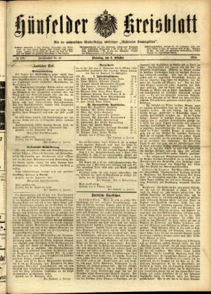 Ausgabe vom Dienstag, den 06. Oktober 1914.