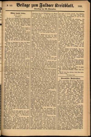 Zweite Ausgabe vom Dienstag, den 29. November 1898.