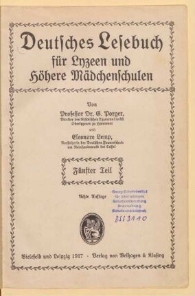 Teil 5 = Kl. 5, [Schülerband]: [Teil 5 = Kl. 5, [Schülerband]]