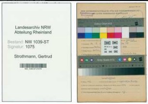 Entnazifizierung Gertrud Strothmann , geb. 16.02.1915 ()