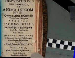 Dispvtatio IV. Philosophica, De Anima In Commvni