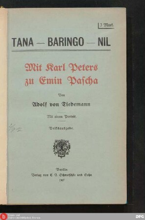 Tana-Baringo-Nil : mit Karl Peters zu Emin Pascha