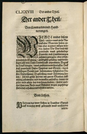 CLXXVIII-CCLVII, Der ander Theil, von Contracten.