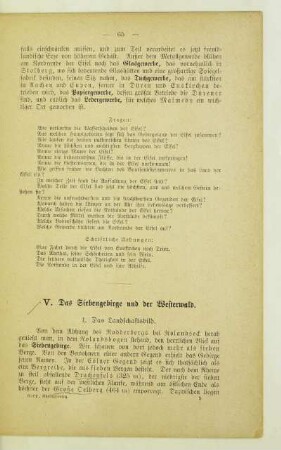V. Das Siebengebirge und der Westerwald