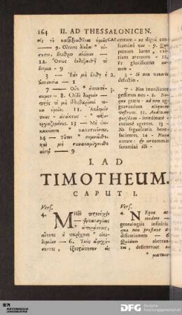I. Ad Timotheum.