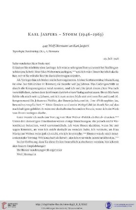 Karl Jaspers – Storm (Johannes Storm Verlag, Bremen) 1946–1963