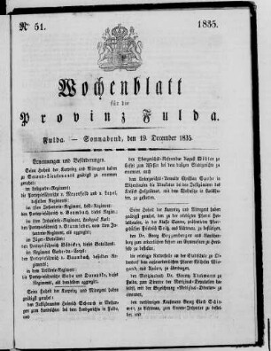 Nr. 51, Ausgabe vom 19. Dezember 1835