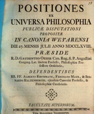 Positiones ex universa philosophia