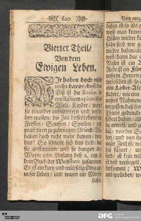 Vierter Theil/ Von dem Ewigen Leben.