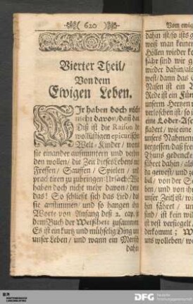 Vierter Theil/ Von dem Ewigen Leben.