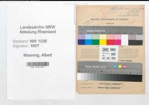 Entnazifizierung Albert Moennig , geb. 23.03.1914 (Baecker)