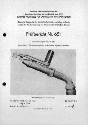 Weitstrahlregner W 68/1