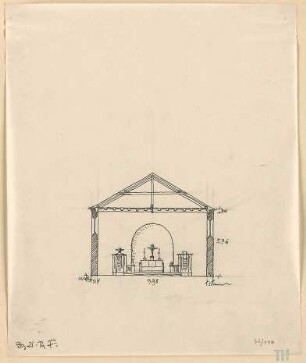 Fischer, Theodor; Gauting / Starnberg (Bayern); Ev. Christuskirche - Ansicht m. Schnitt