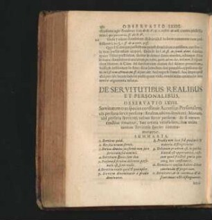 De Servitutibus Realibus Et Personalibus. Observatio LXXVI. - LXXXV.
