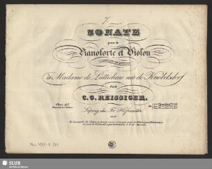 Sonate pour le Pianoforte et Violon : oeuv. 45