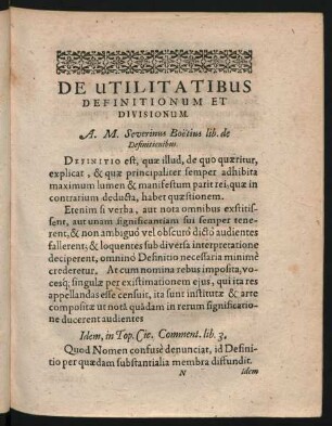 De Utilitatibus Definitionum Et Divisionum.