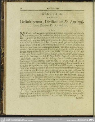 Sectio II. continens, Definitionem, Divisionem & Antiquitates Dierum Poenitentalium