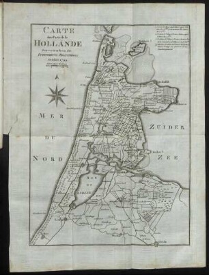 Carte dune Partie de la Hollande ...