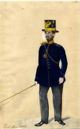 Uniformbild, Postillion aus Schleswig-Holstein um 1848
