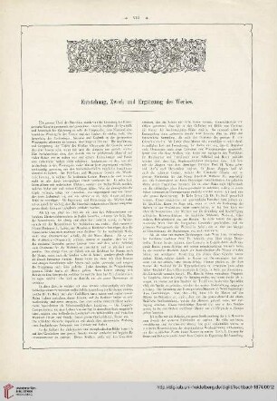 Entstehung, Zweck und Ergänzung des Werkes