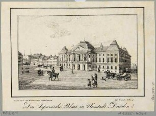 Das Japanische Palais am Palaisplatz in Dresden, Blick nach Südosten