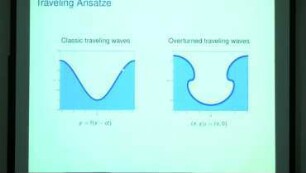 Overturned traveling interfacial waves