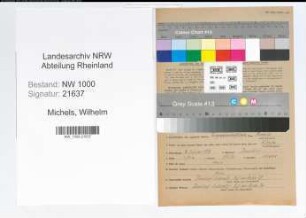 Entnazifizierung Wilhelm Michels, geb. 02.02.1912 (Telegrafenwerkfuehrer)