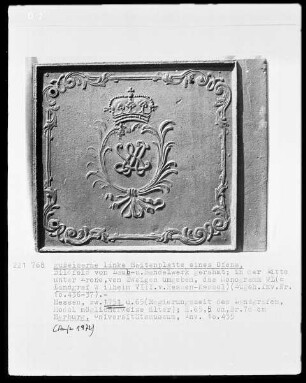 Monogramm WL unter Krone, wohl Landgraf Wilhelm VIII. von Hessen-Kassel
