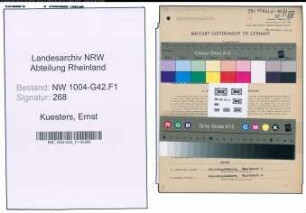 Entnazifizierung Ernst Kuesters , geb. 22.02.1883 (Klempner)