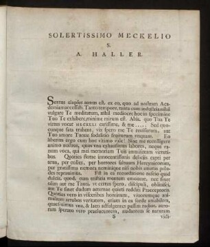 Solertissimo Meckelio S. A. Haller.